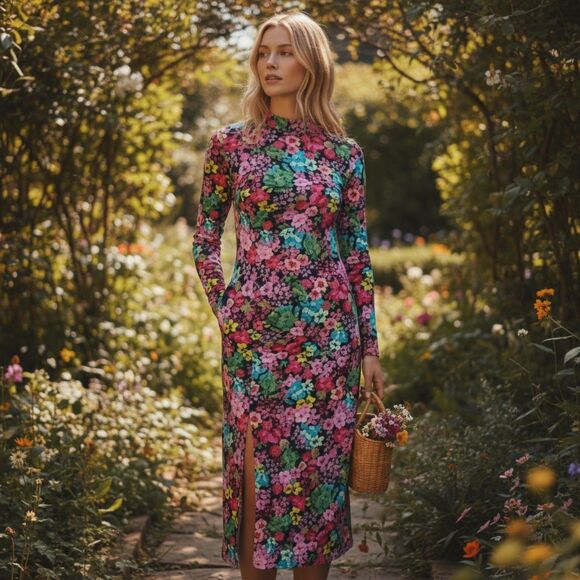 Future Collective Fairy Maximalist Baddie Floral Midi Dress - Picture 1 of 7